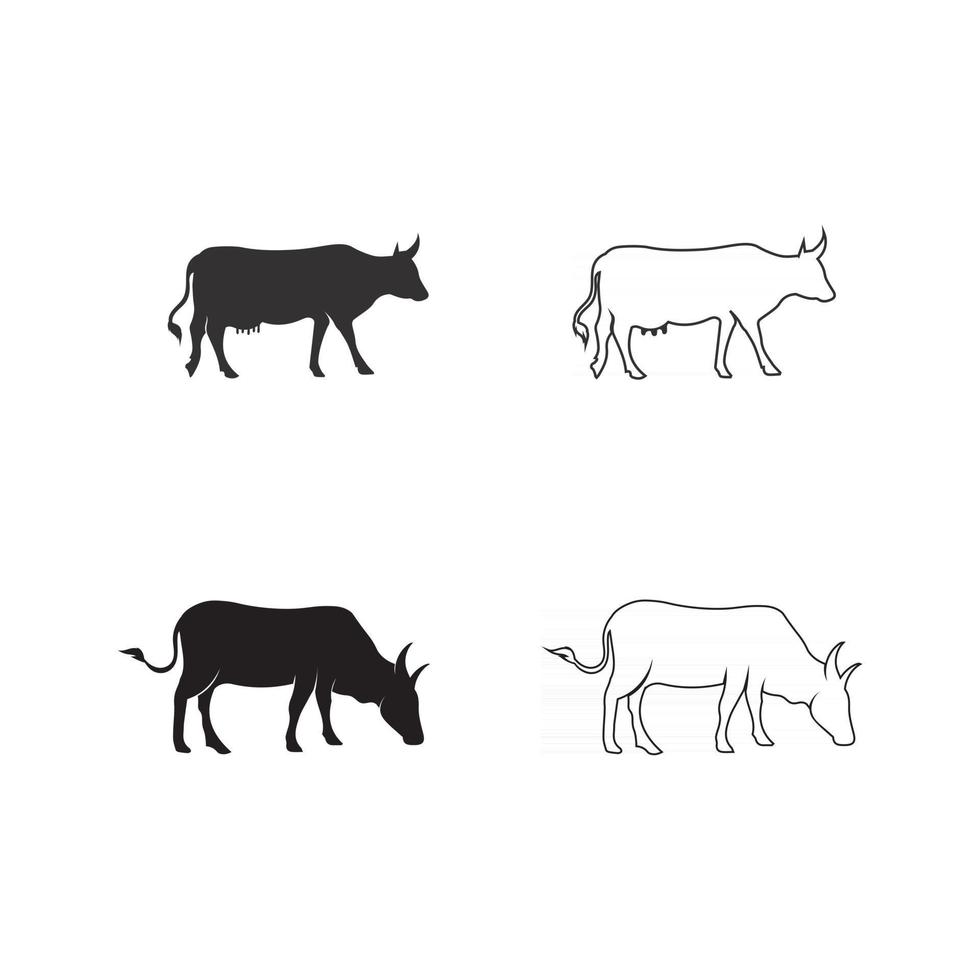 vector de aplicación de iconos de plantilla de logotipo y símbolos de cuerno de toro