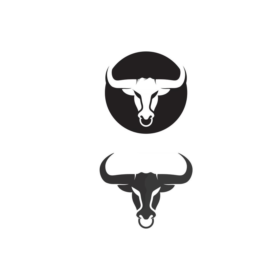 Bull horn and buffalo logo and symbols template icons app vector