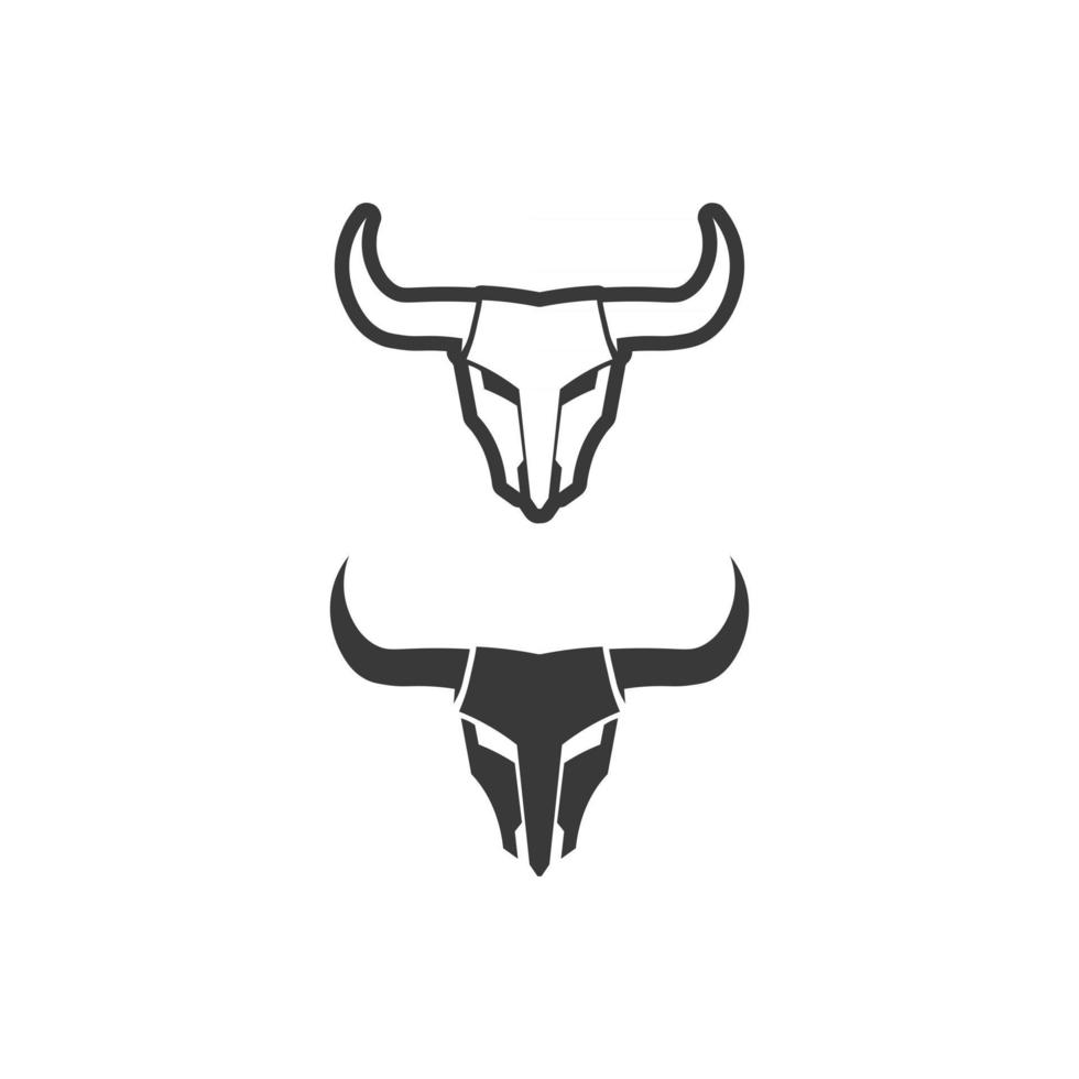 Bull and cow animal, logo and vector horn and buffalo logo and symbols template icons app