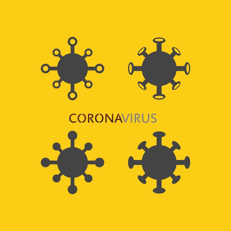 corona virus logo virus vector, vaccin logo,infection bacteria icon and health care danger social distancing pandemic covid 19 vector