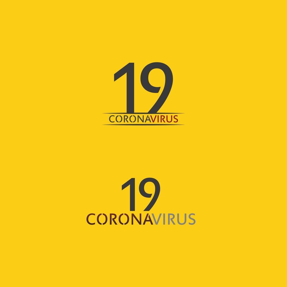 corona virus logo vector de virus, logo de vacuna, icono de bacteria de infección y peligro de atención médica distanciamiento social pandemia covid 19