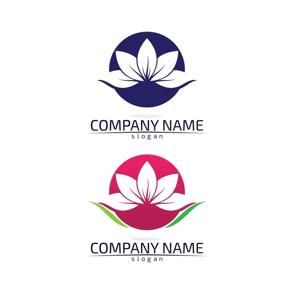 Stylized lotus flower icon vector background
