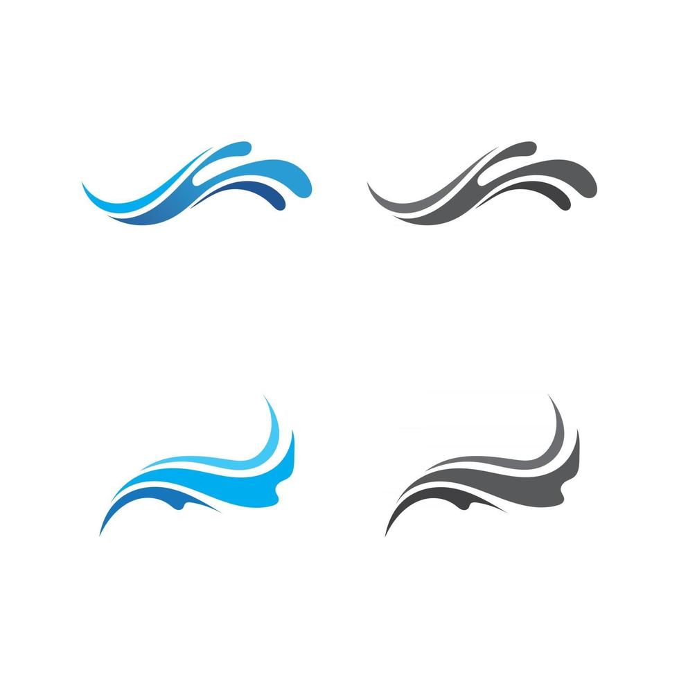 Waves beach blue water logo and symbols template icons app vector