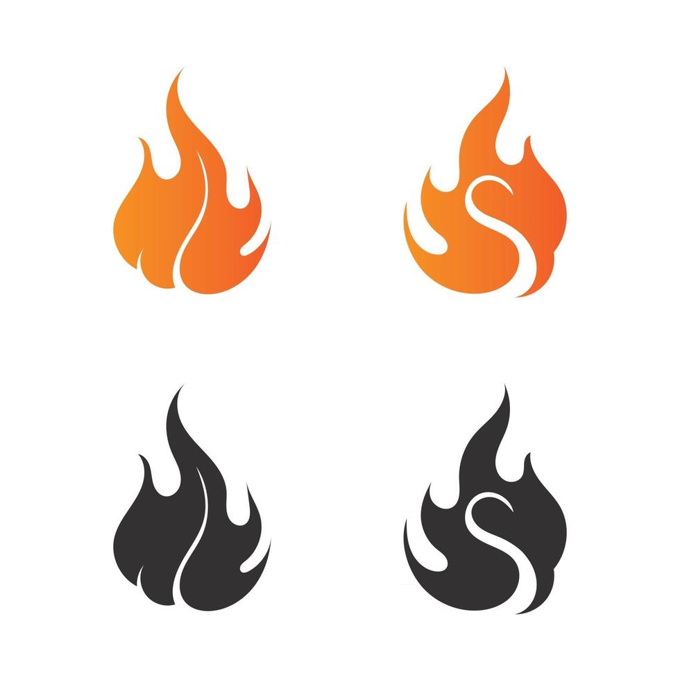 Fire flame nature logo and symbols icons template vector