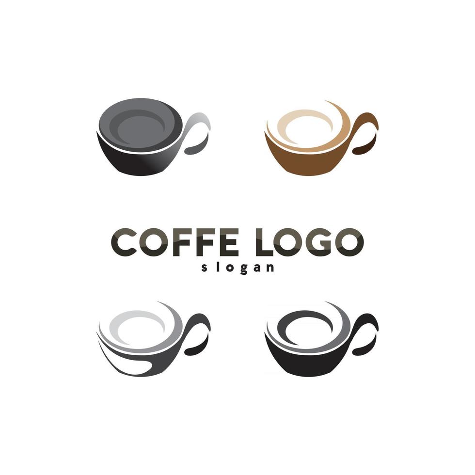 Coffee cup Logo Template vector icon design and coffe black