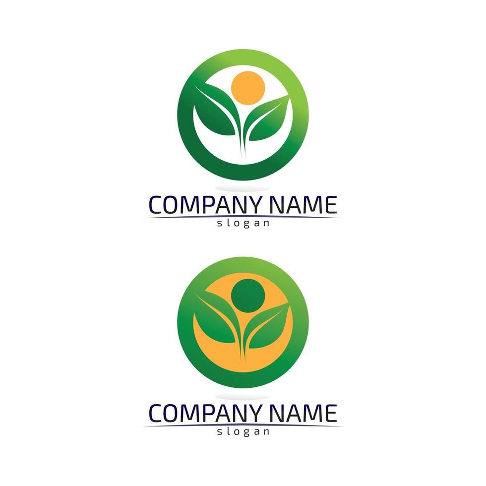 Tree leaf vector design eco friendly concept logo