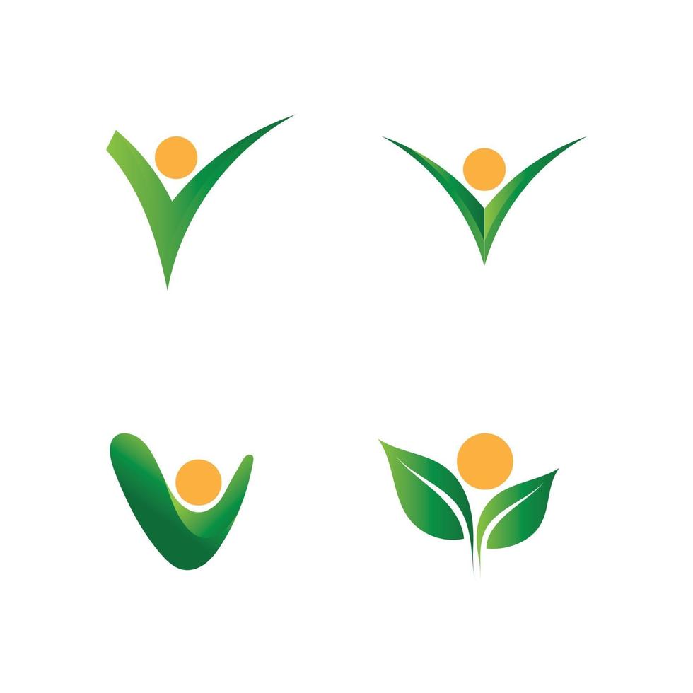 diseño de vector de hoja de árbol logotipo de concepto ecológico