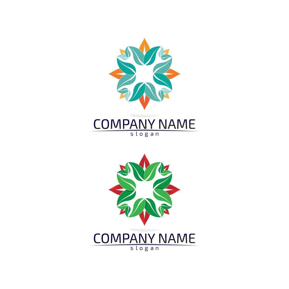 Tree leaf vector design eco friendly concept logo