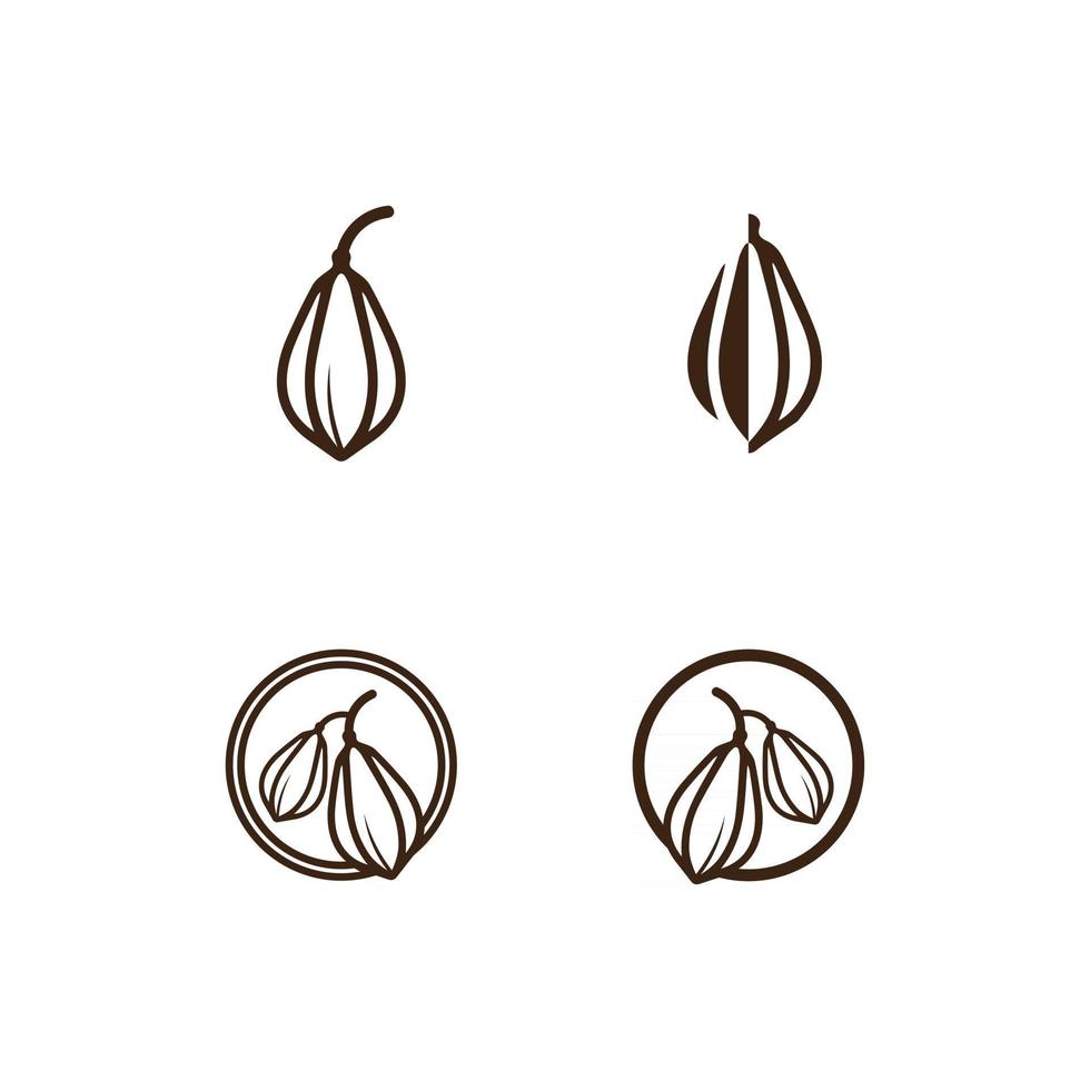 chocolate logo and cocoa icon and vector design nut and nut delicious