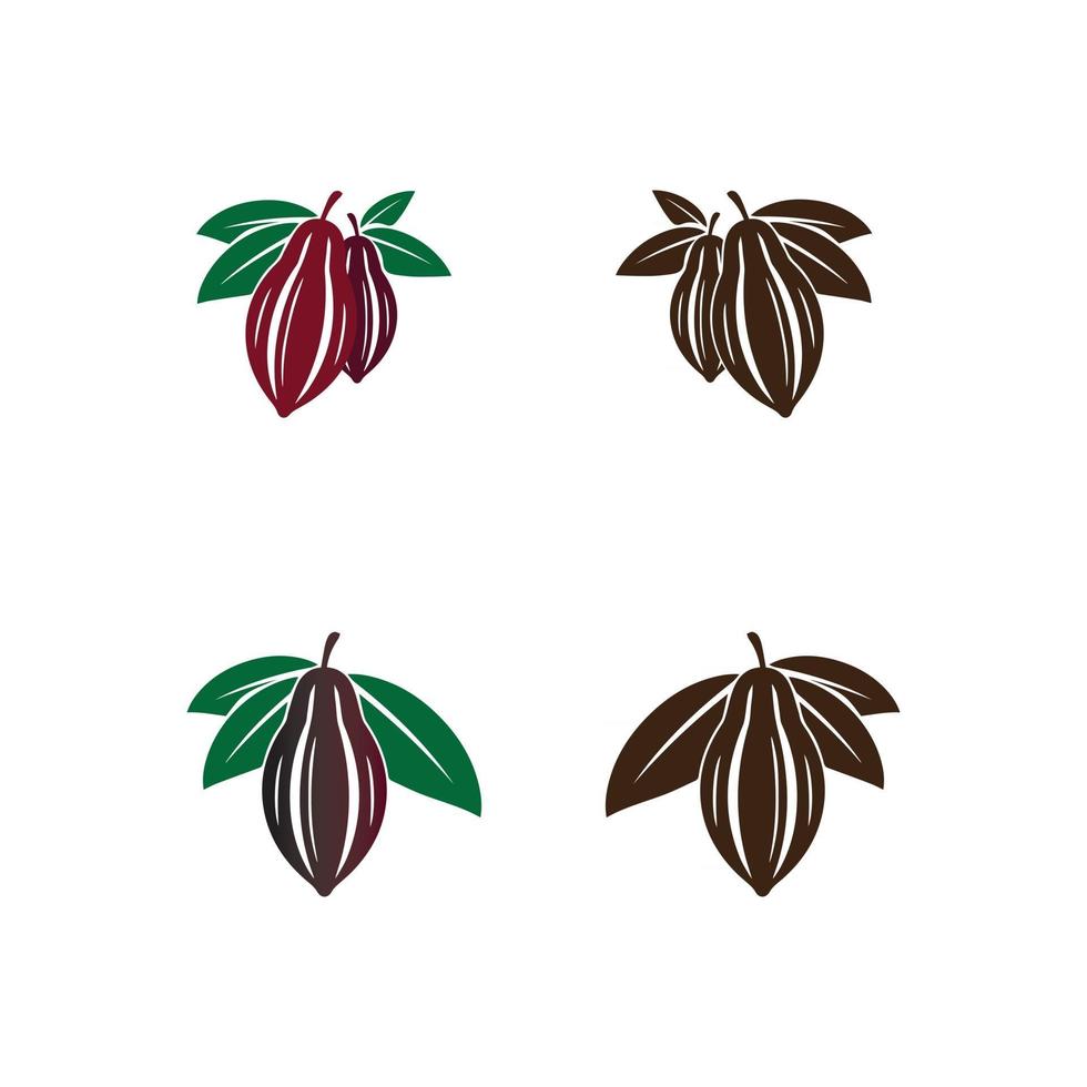 logotipo de chocolate e icono de cacao y diseño vectorial nuez y nuez deliciosa vector