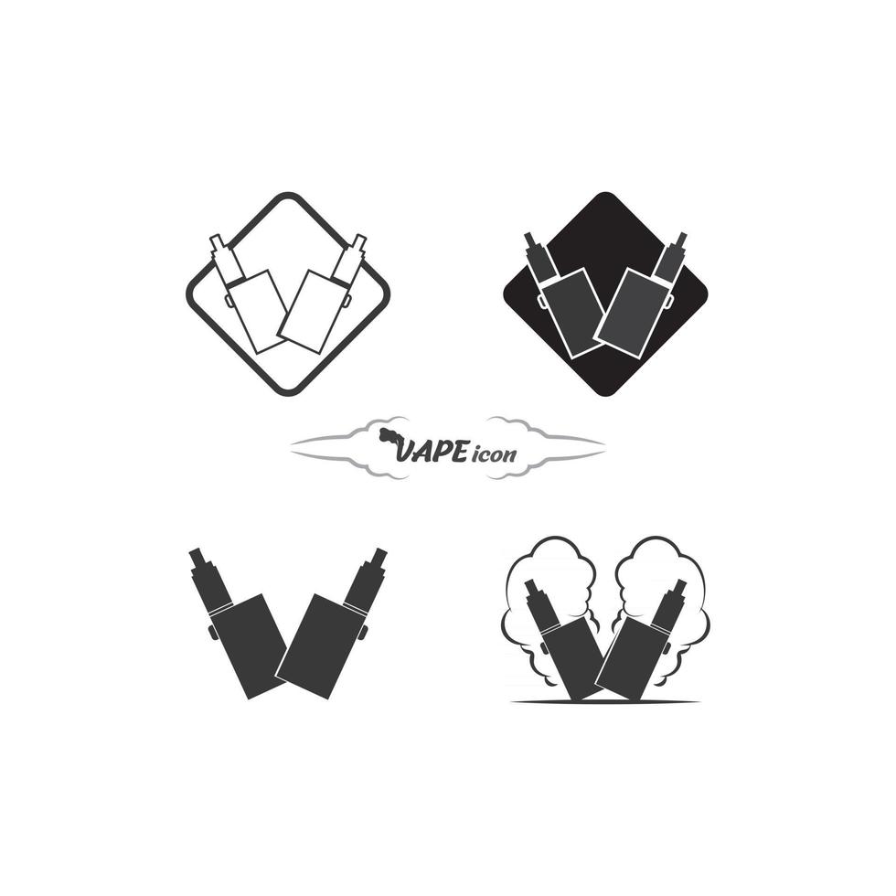 vape and vapor logo icon smoke vector and set design for vapers vaping device and lifestyle modern smoking