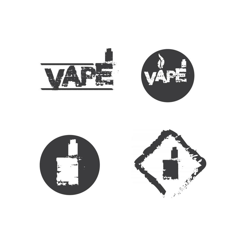 vape y vapor logo icono vector de humo y escenografía para vapers dispositivo de vapeo y estilo de vida fumar moderno