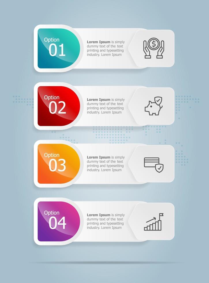 abstract tab bar vertical infographics presentation vector