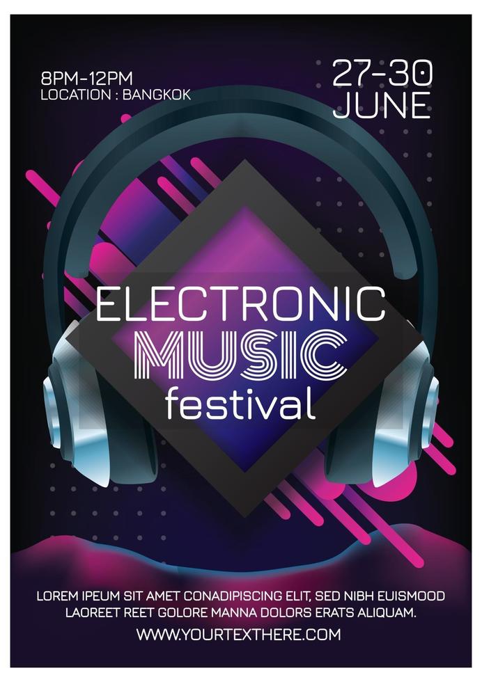 music festival poster for party retro background vector