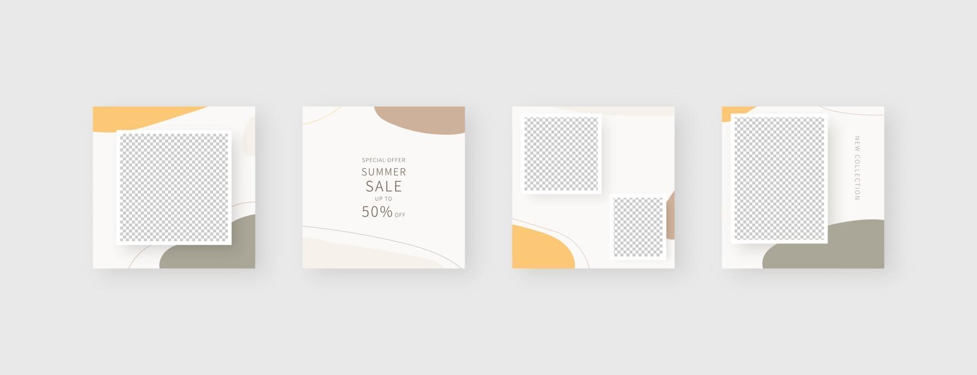 Social media template. Trendy editable social media post template. Mockup isolated. Template design. Vector illustration.