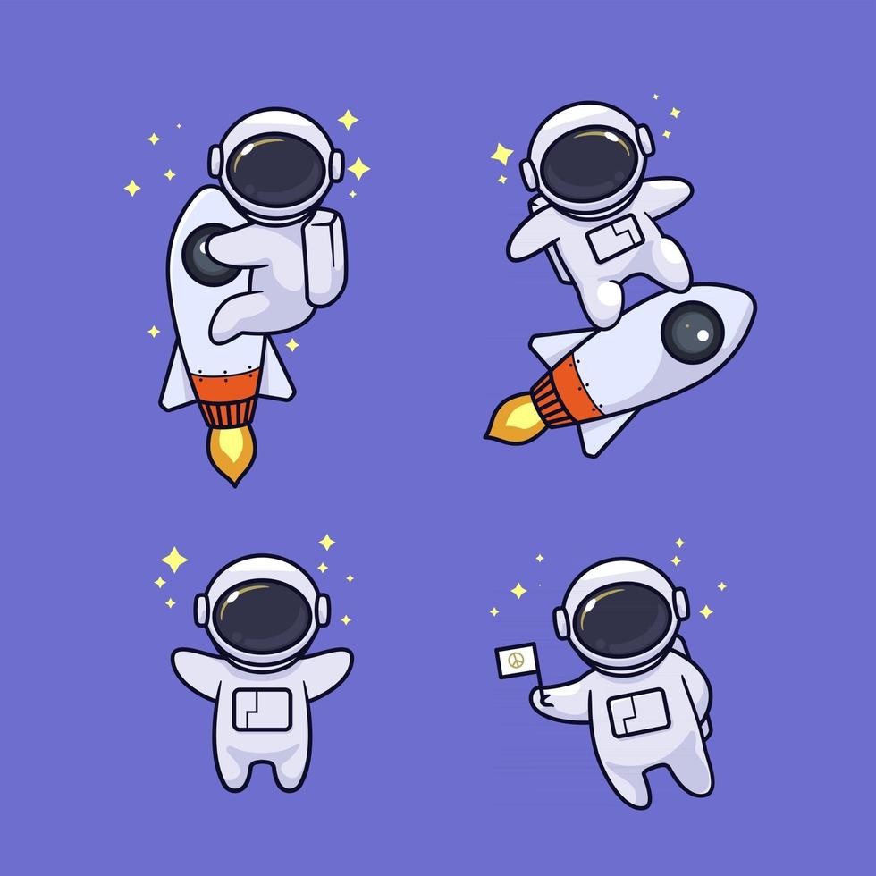 lindo diseño de astronauta vector