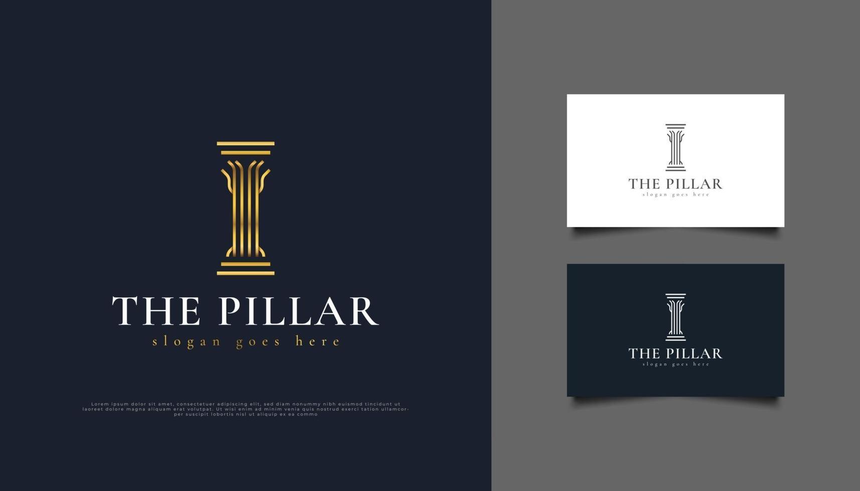 Golden Pillar Logo or Symbol, Suitable for Law Firm, Investment, or Real Estate Logos vector