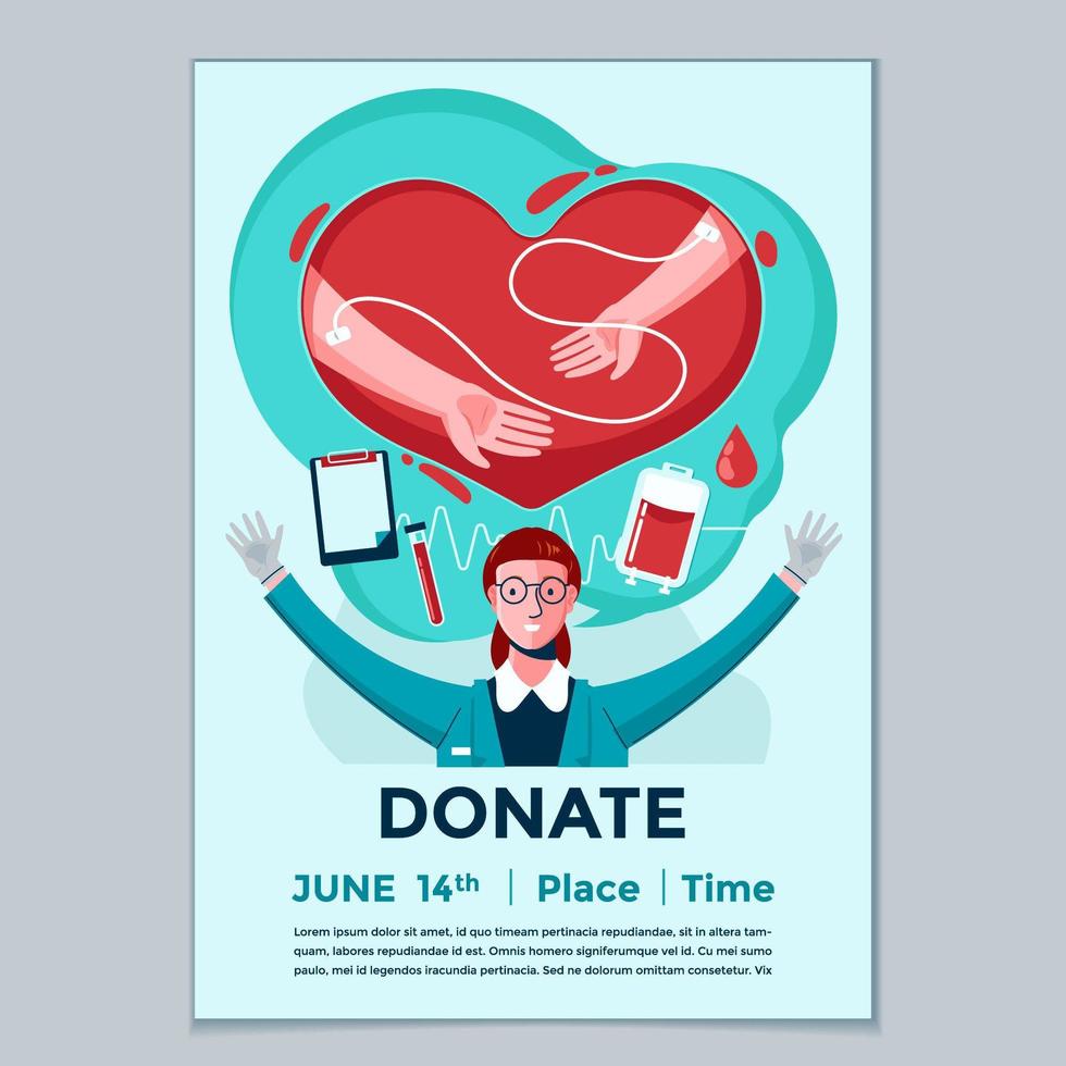 World Blood Donor Day Poster vector