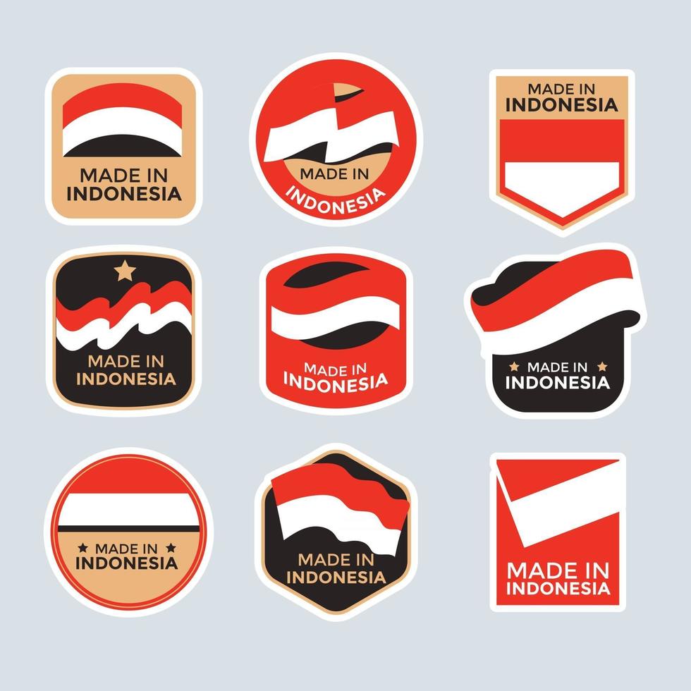 Made in Indonesia Set of Labels vector