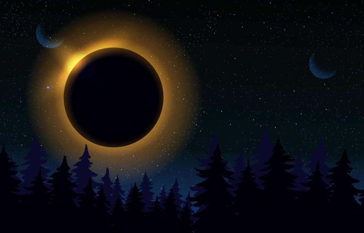 fondo de eclipse solar de luces cálidas vector