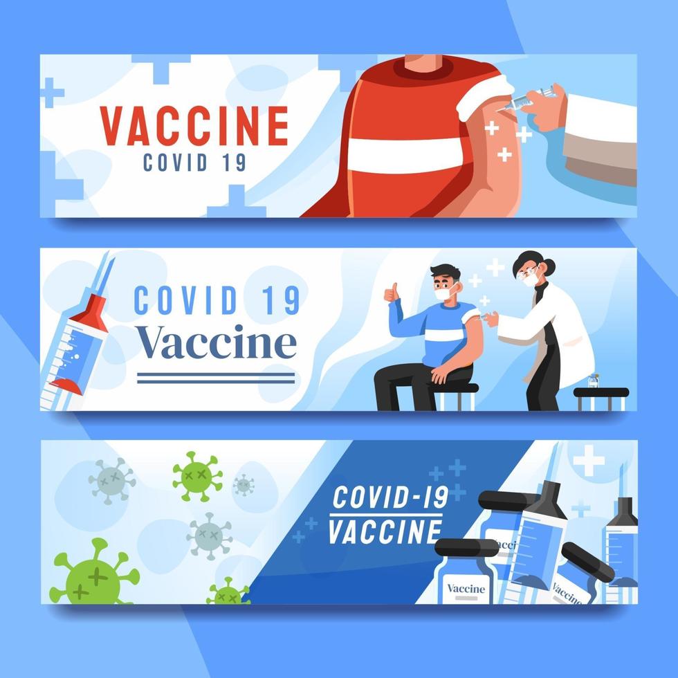 vacuna contra el virus covid banner vector