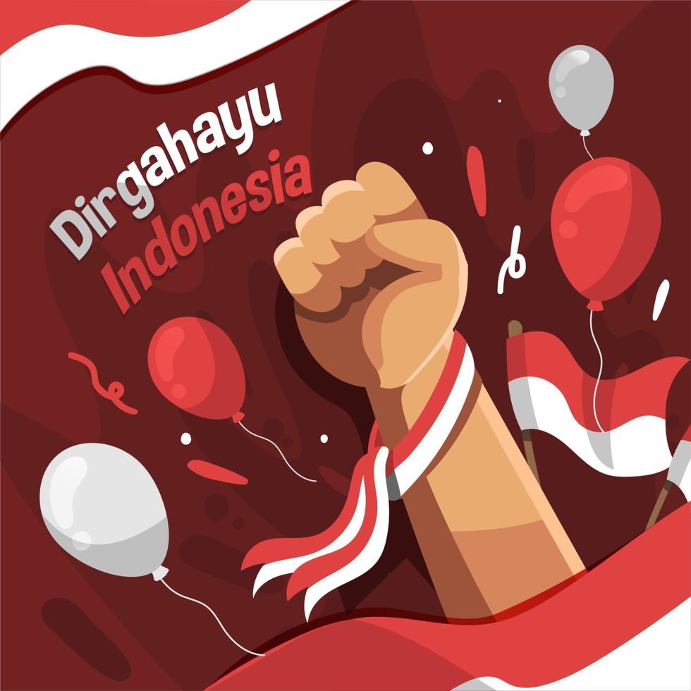 espíritu para el día de la independencia de indonesia vector