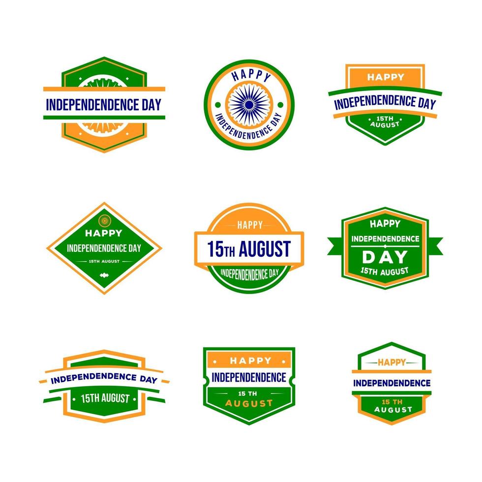 Welcoming India Independence Day Badge vector