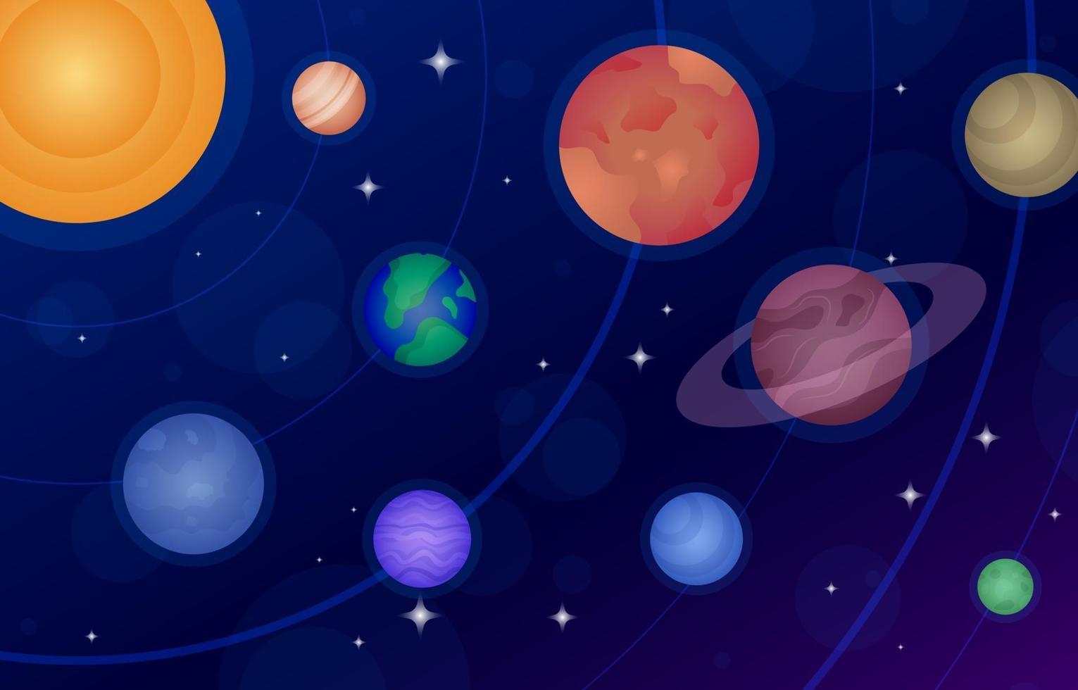 fondo del espacio con planetas vector