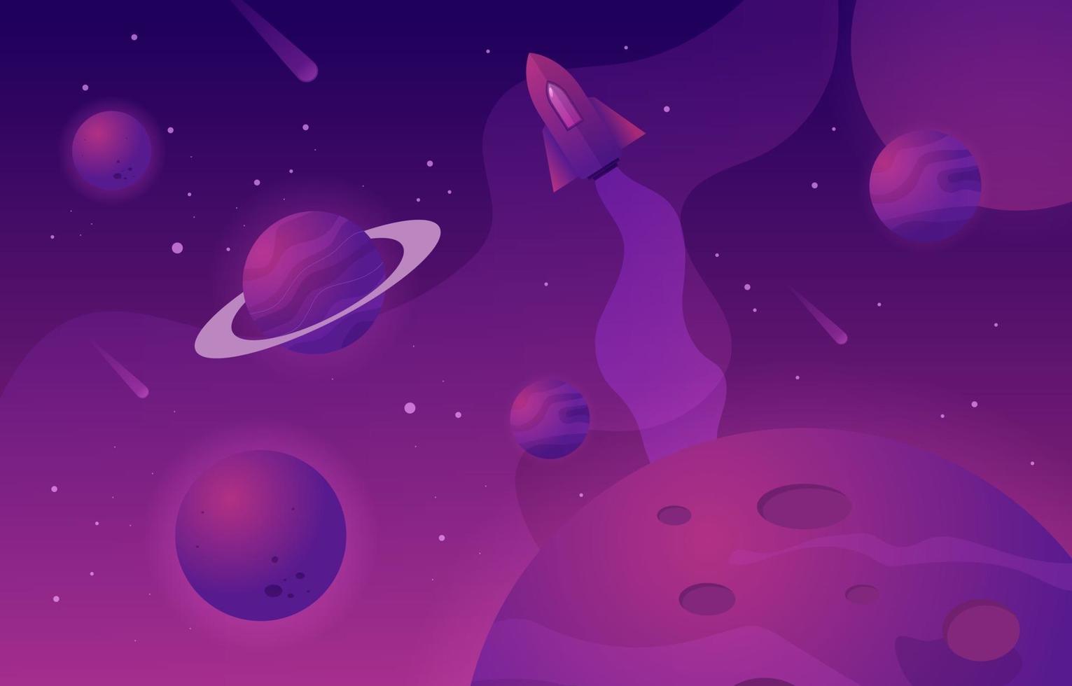 Space Background with Rocket vector