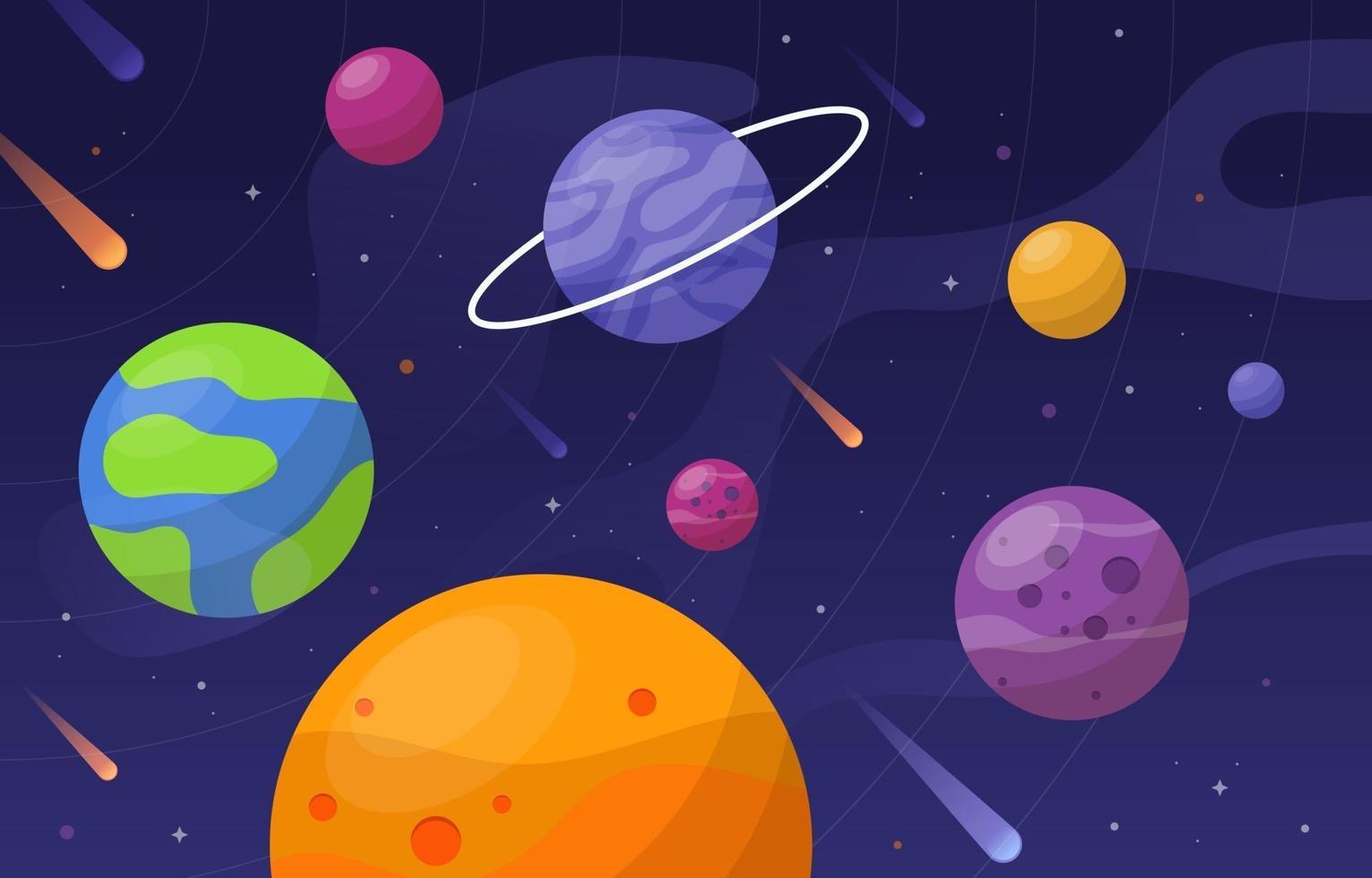 Space Background with Colorful Planet vector