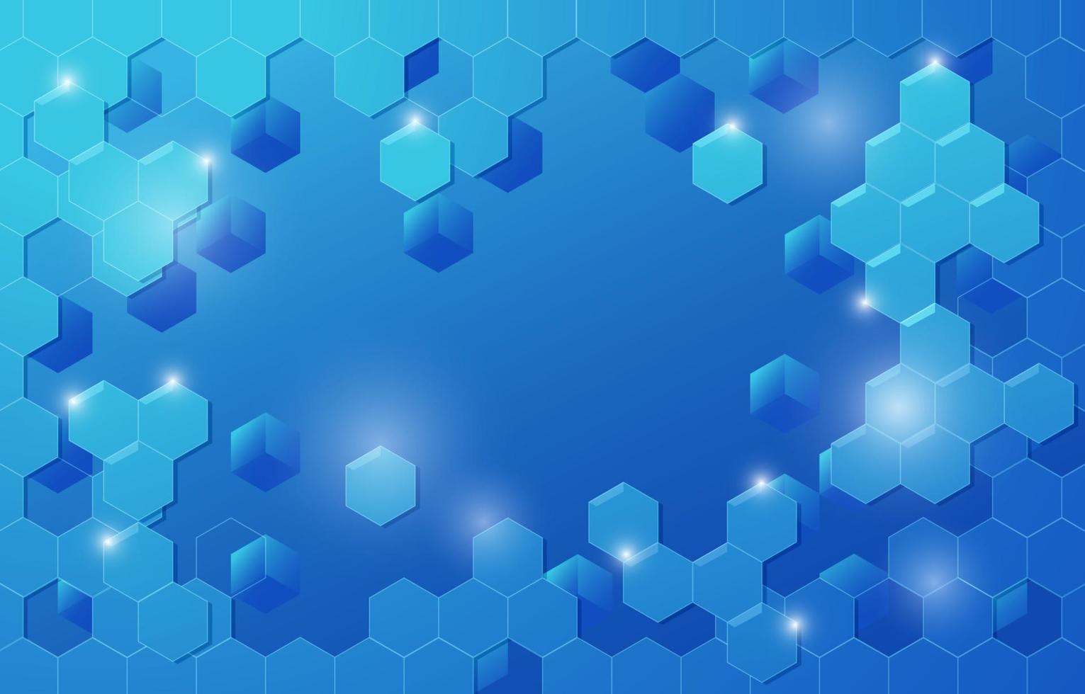 Blue Gradient Hexagonal vector