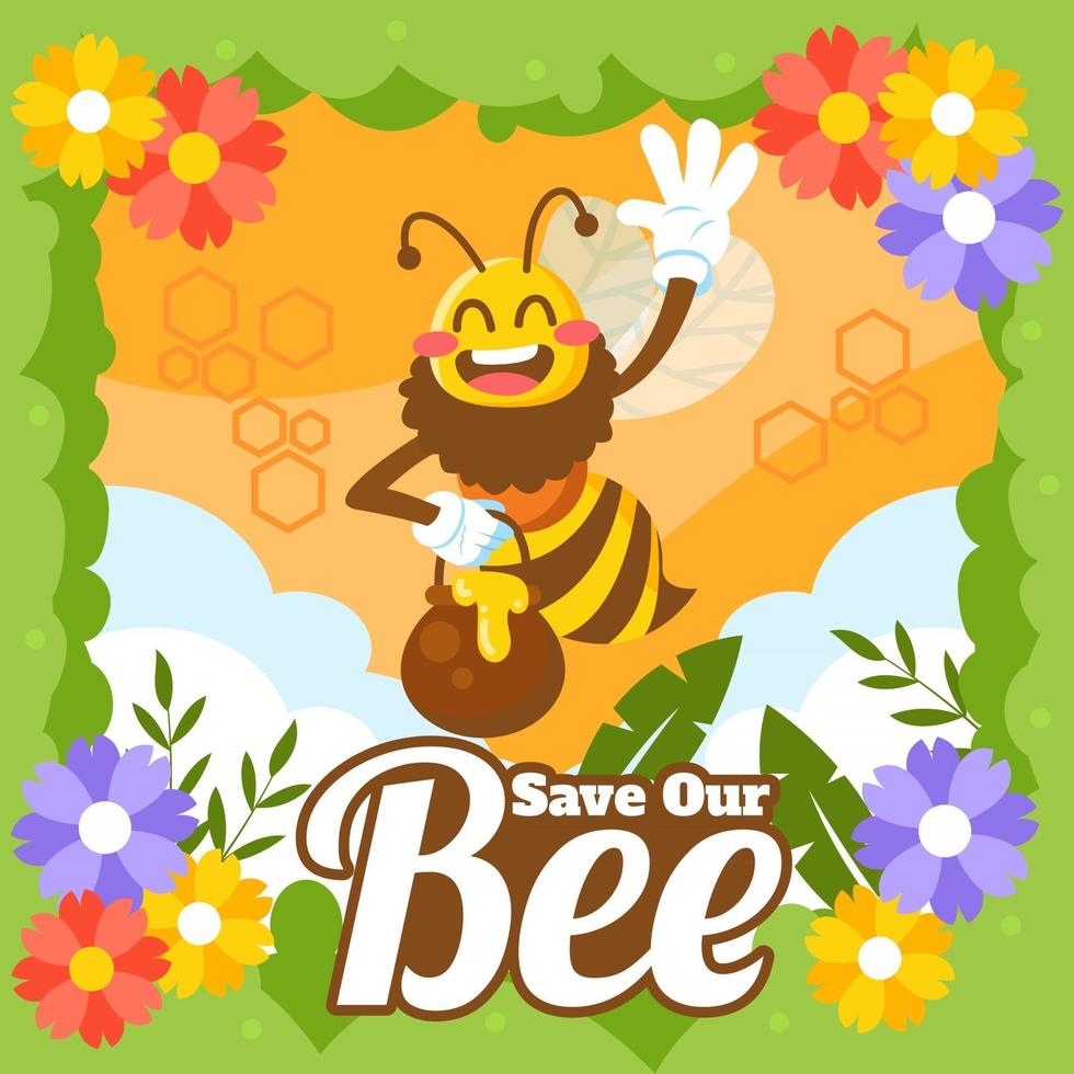 Save Our Bee Concept vector