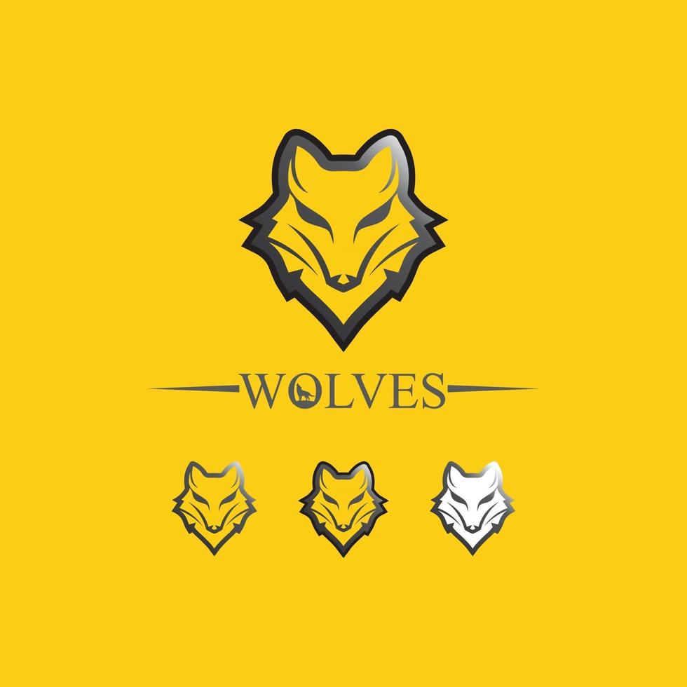 Logotipo de lobos, zorro, cabeza de lobo, vetor animal y diseño de logotipo Ilustración de perro rugido salvaje, abstracto para el logotipo del juego, símbolo animal de cabeza vector