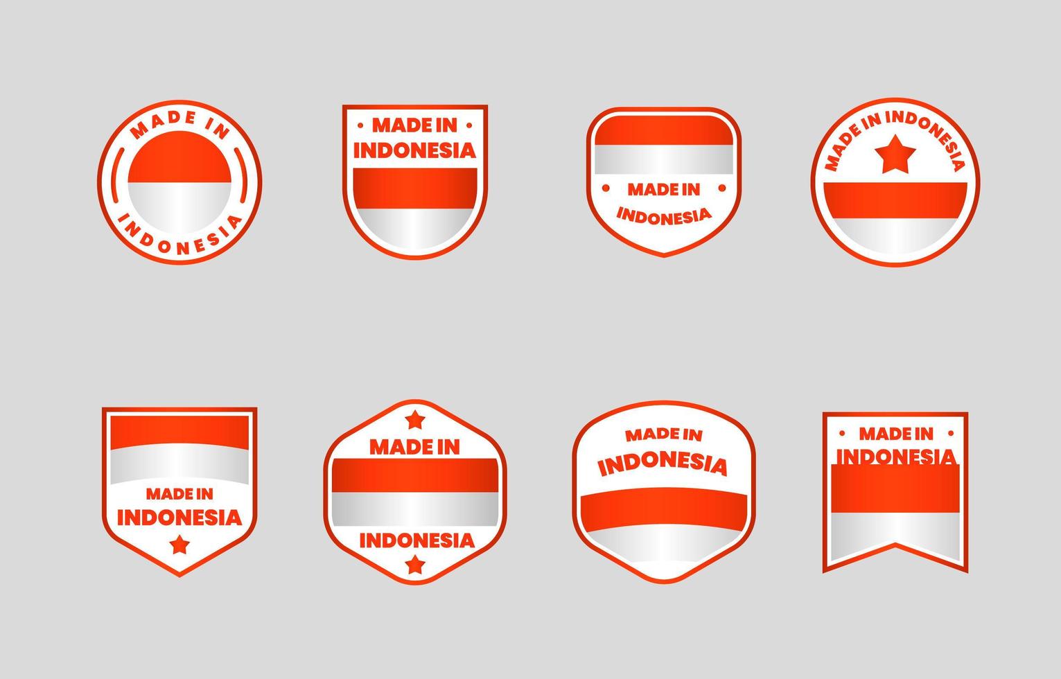 hecho en la colección de insignias de indonesia vector