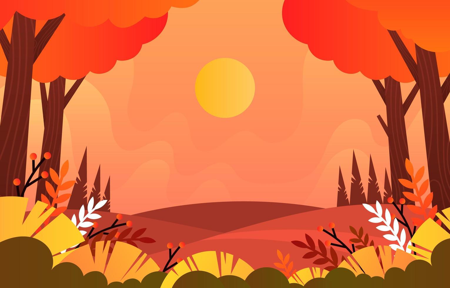 paisaje de la temporada de otoño vector