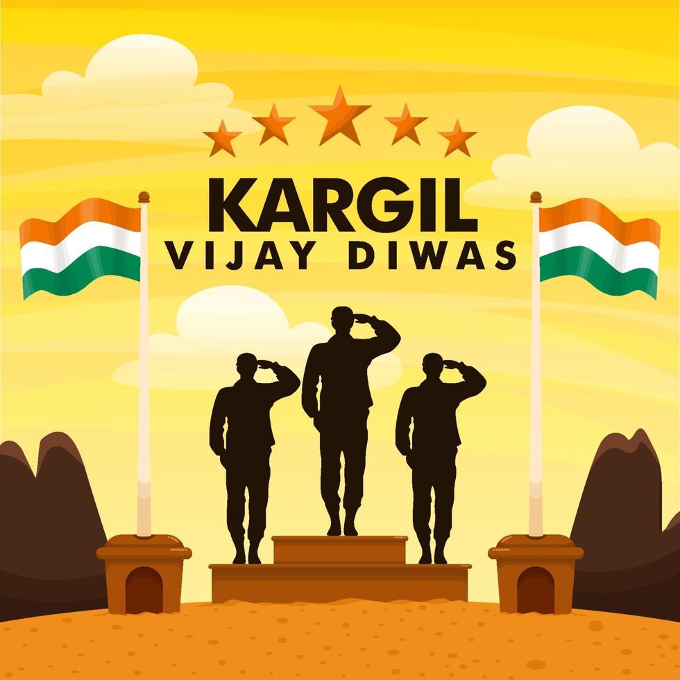 Kargil Vijay Diwas Concept vector