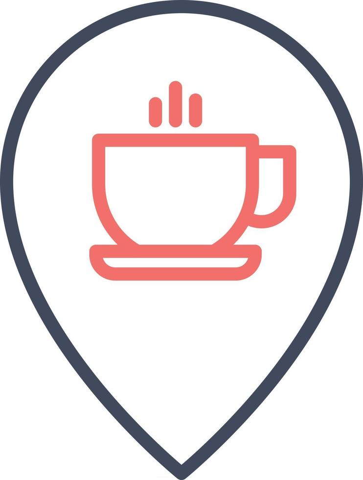 icono de ubicación de café vector