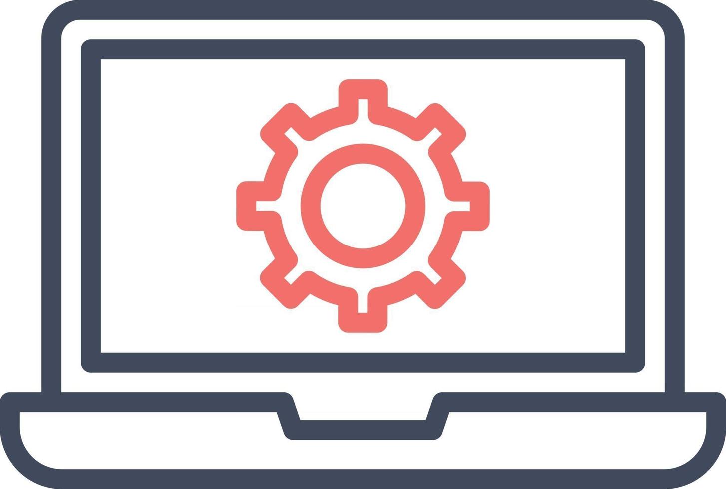 icono de configuración de la computadora portátil vector