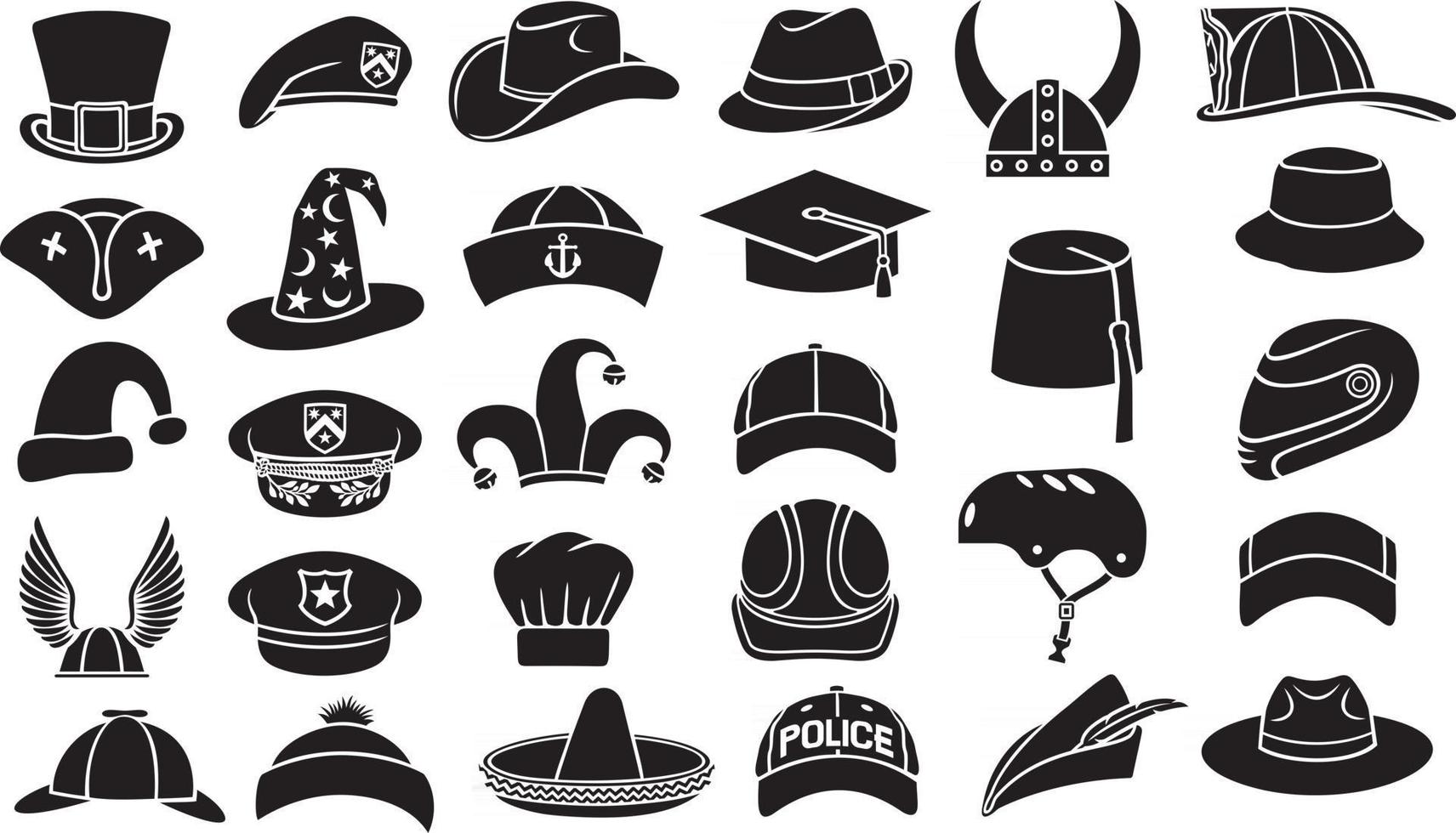 colección de sombreros vector