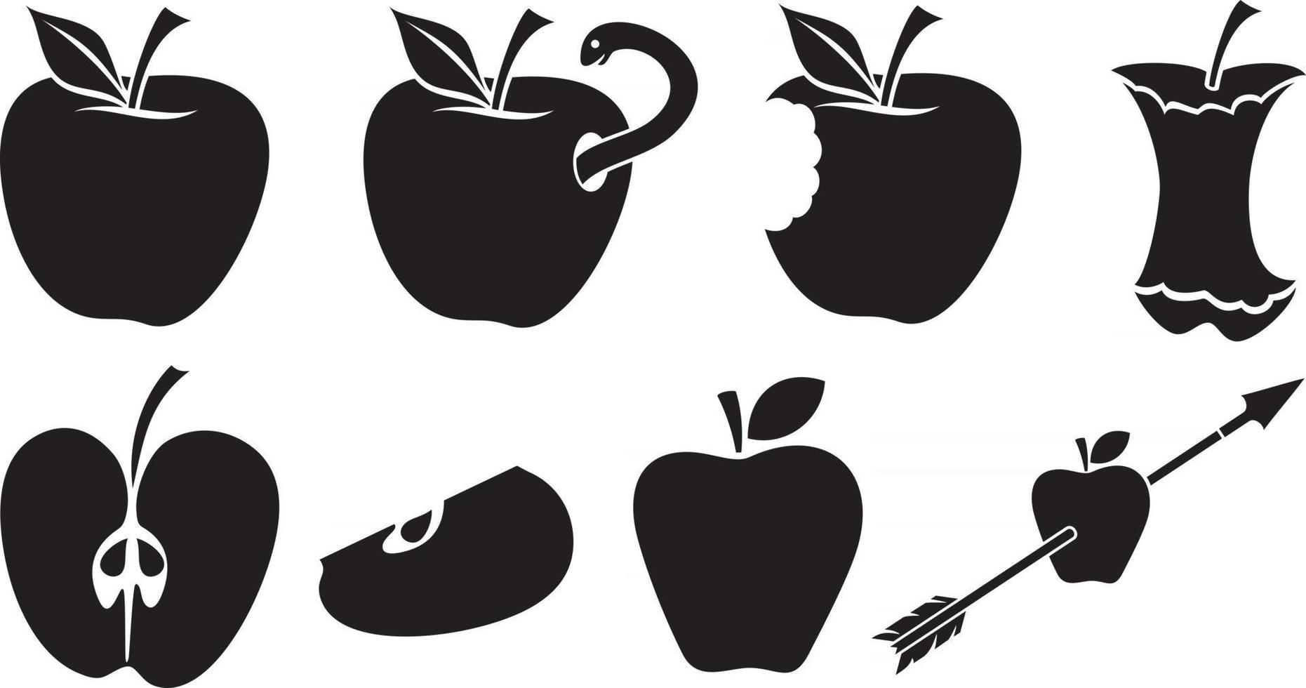 conjunto de iconos de manzanas vector