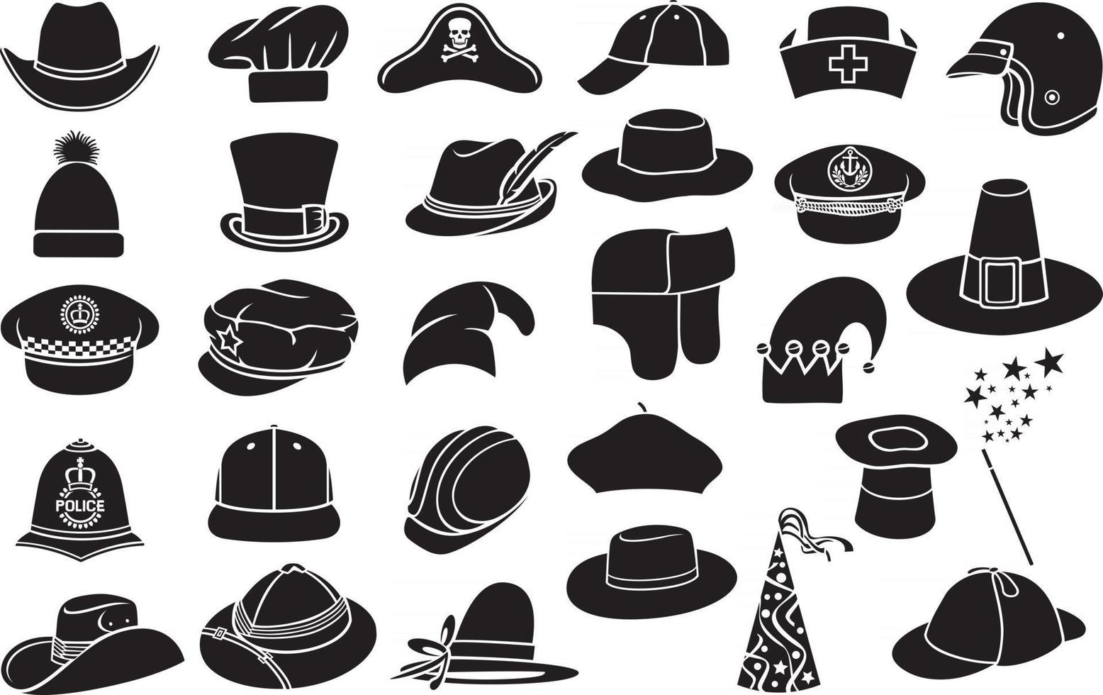 Collection of Hats vector