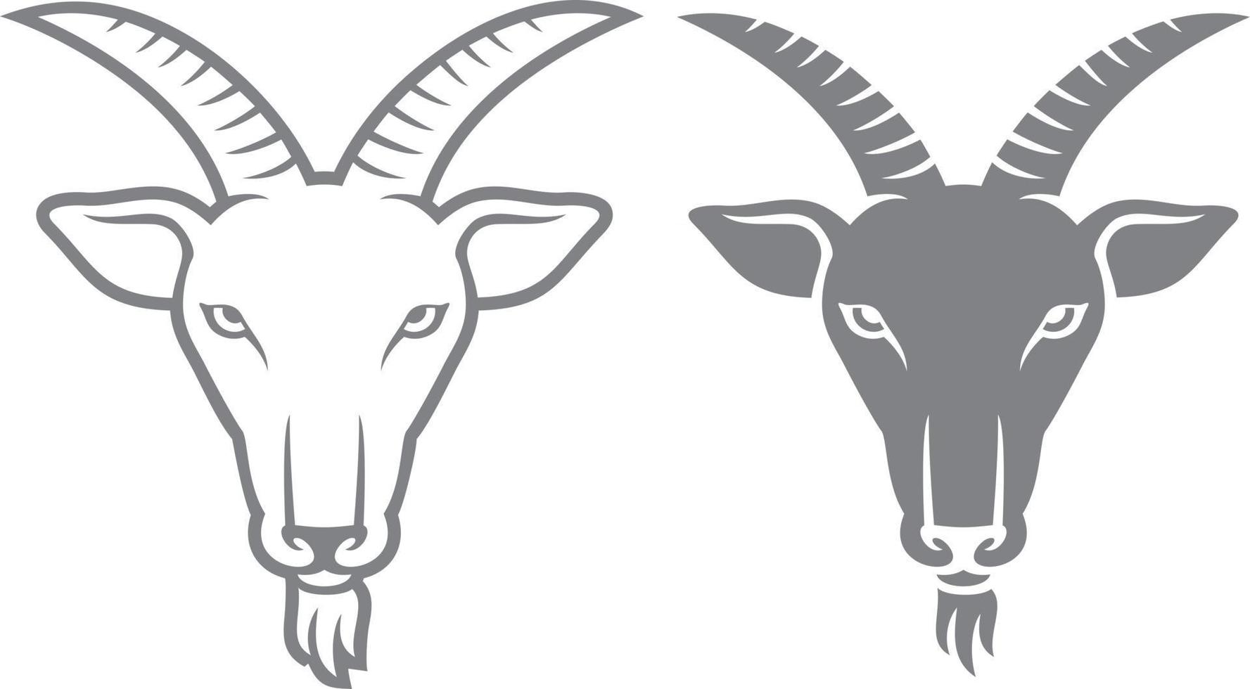 Goat Head Black and White vector