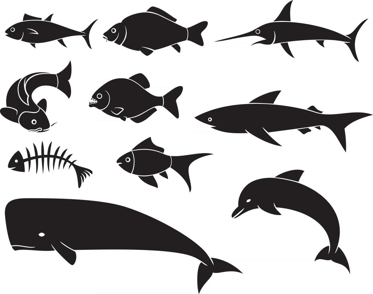 Fish Icons Set vector