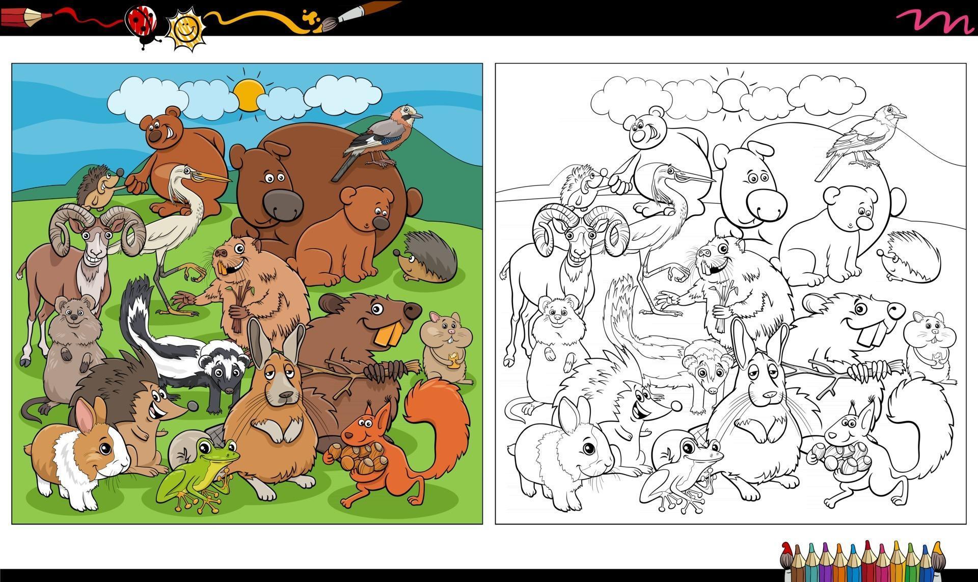 Животные группами раскраски. Комикс царство зверя. Рисунок векторный характер животные семья. Исидиси группа раскраска.