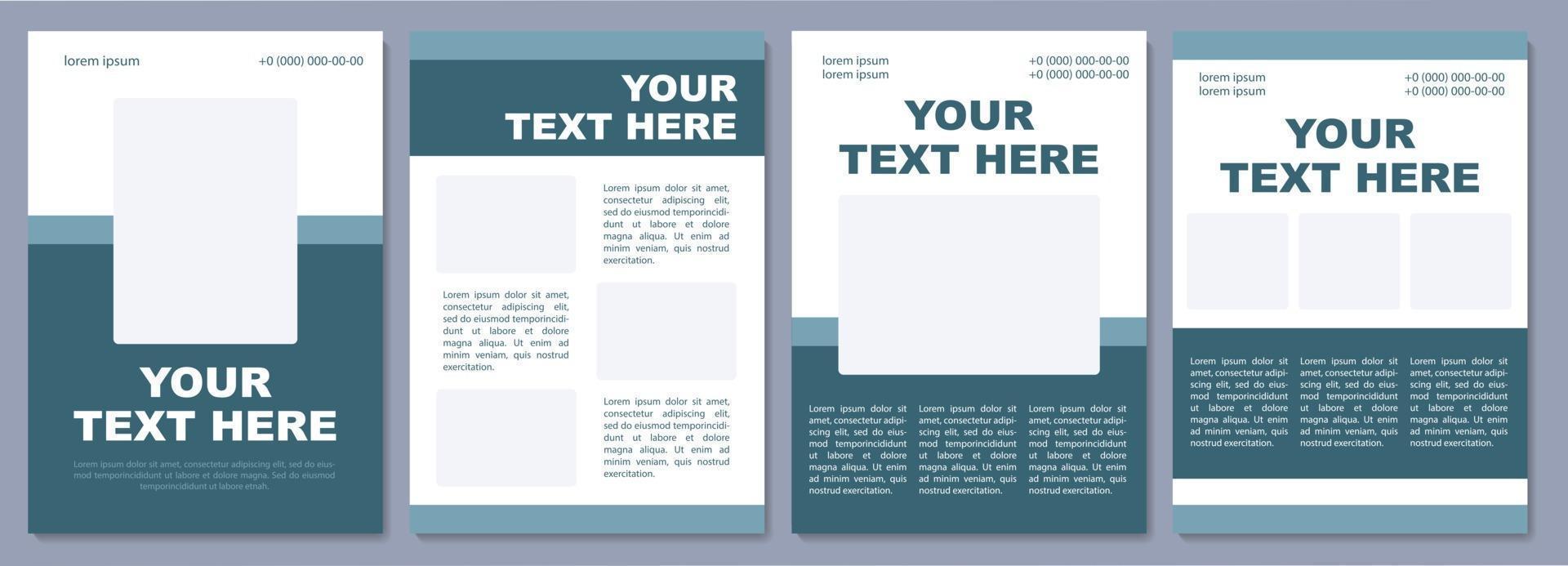 Hotel brochure template. Guests informing. Flyer, booklet, leaflet print, cover design with copy space. Your text here. Vector layouts for magazines, annual reports, advertising posters