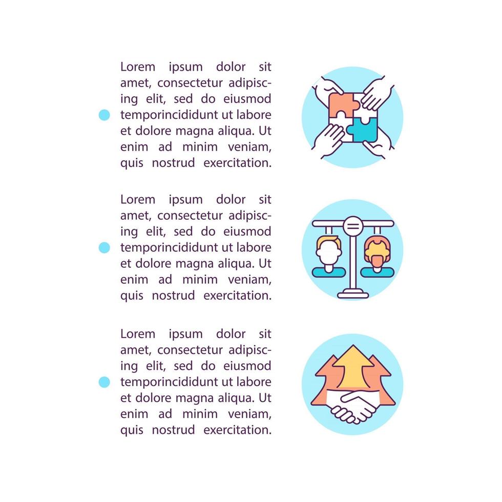 Social justice and inclusion concept line icons with text. PPT page vector template with copy space. Brochure, magazine, newsletter design element. Community life linear illustrations on white