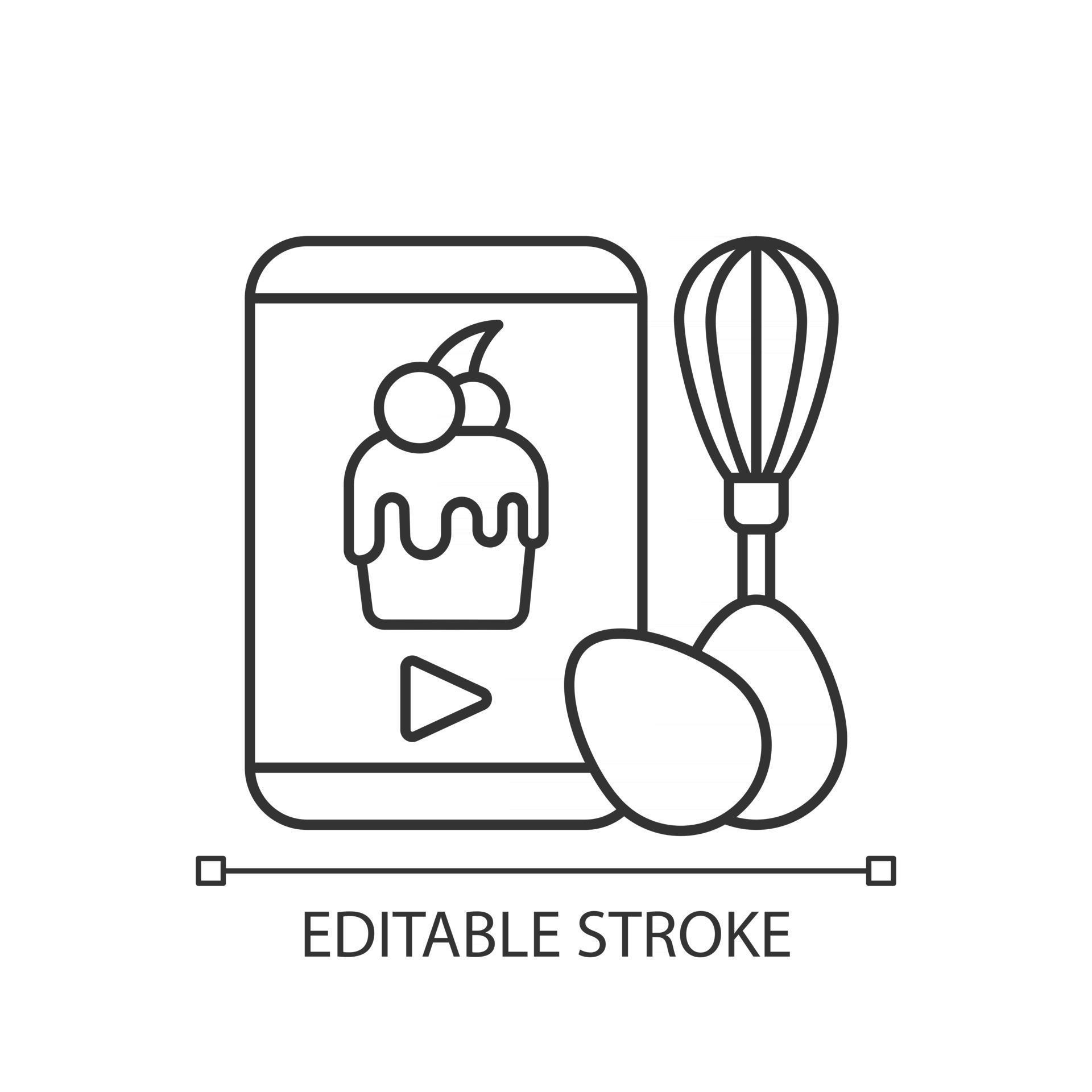 Cooking video linear icon culinary courses online cookery school for