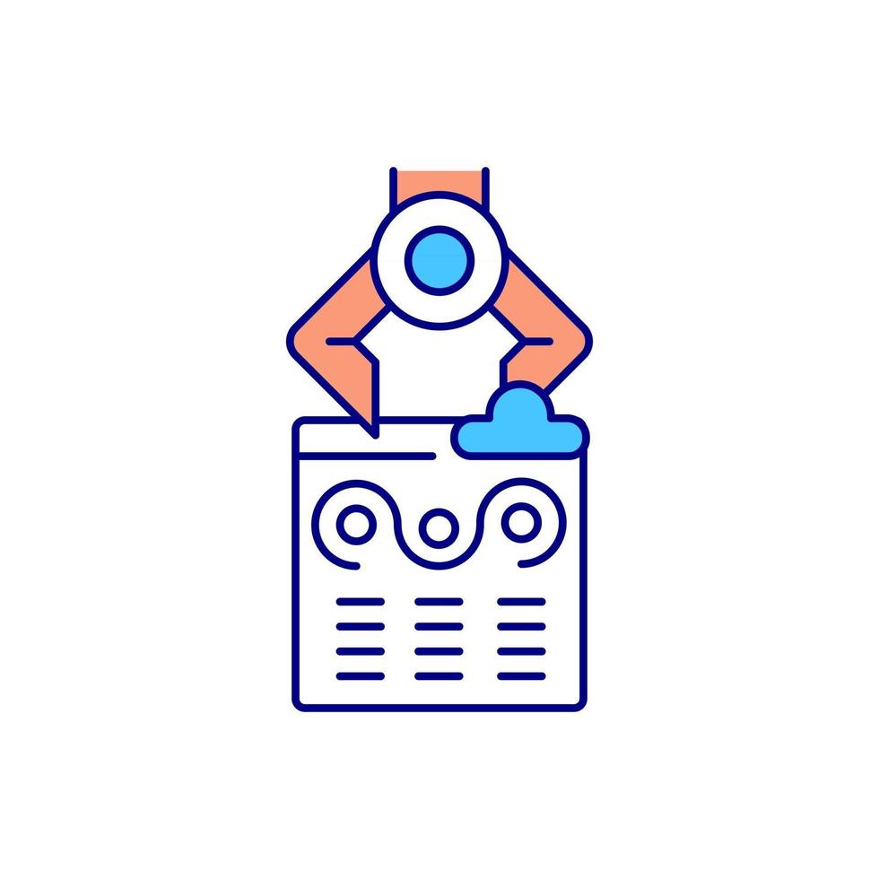 Creating infographics RGB color icon. Visual content effectiveness. Isolated vector illustration. Publishing data and statistical information In visual format simple filled line drawing