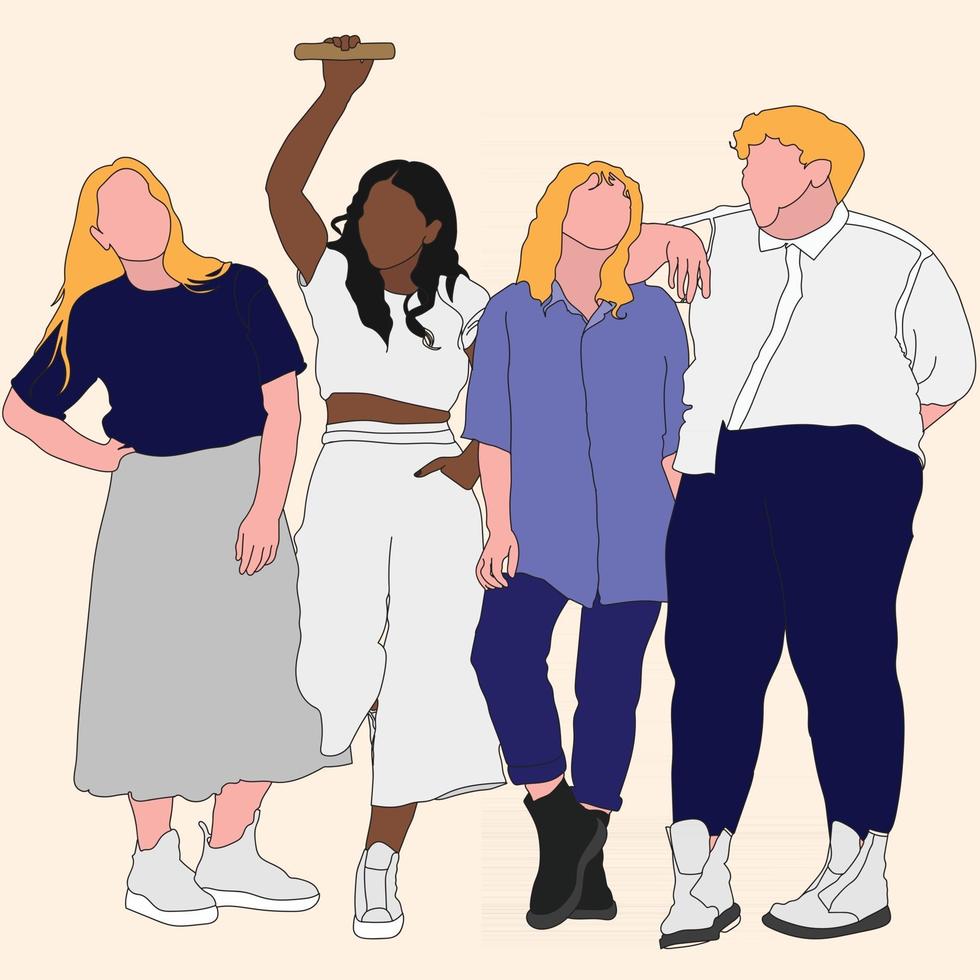 Happy With Friend Girl Time vector