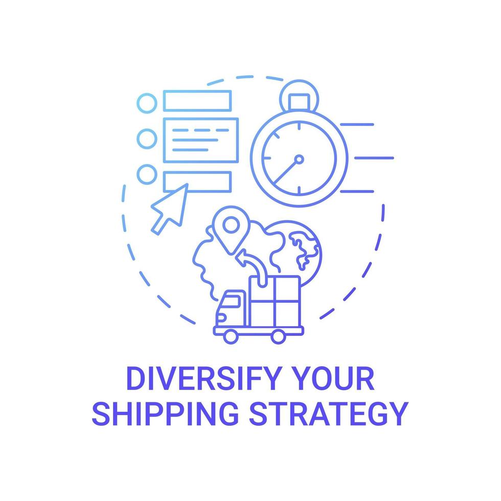 Diversify shipping strategy concept icon. Online marketplace success tip abstract idea thin line illustration. Diversifying suppliers. E-commerce delivery. Vector isolated outline color drawing